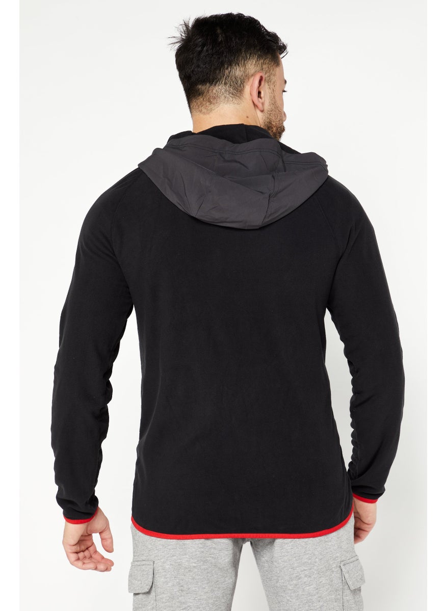 Unipro - Men  Full Zip Logo Print Long Sleeves Sweatshirt, Black Combo - Image 1