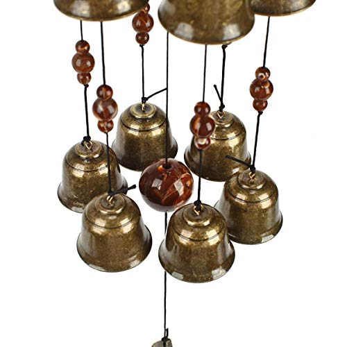 Gardenvy Bird Nest Wind Chime, Bird Bells Chimes with 12 Wind Bells for Glory Mother’s Love Gift, Garden Backyard Church Hanging Decor, Bronze - Image 3