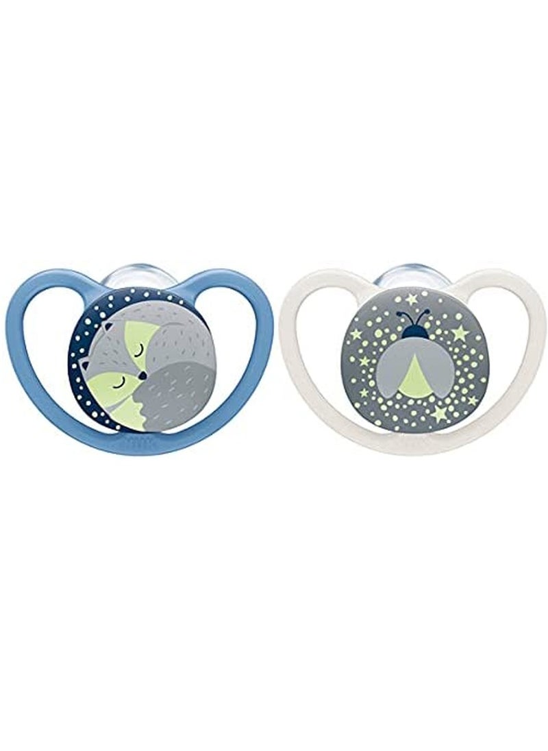 NUK Pacifierfier Silicone  S1 Space Night 2-Pieces  0-6M  - Image 5