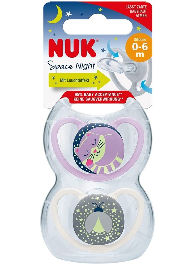 NUK Pacifierfier Silicone  S1 Space Night 2-Pieces  0-6M  - Image 4