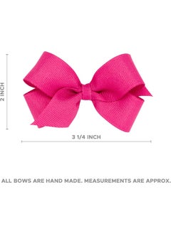 Wee Ones Wee Ones Girls' Mini Bow 6 pc Set Solid Grosgrain Variety Pack on a WeeStay Clip  - Image 3