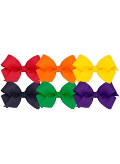 Wee Ones Wee Ones Girls' Mini Bow 6 pc Set Solid Grosgrain Variety Pack on a WeeStay Clip  - Image 1