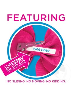 Wee Ones Wee Ones Girls' Mini Bow 6 pc Set Solid Grosgrain Variety Pack on a WeeStay Clip  - Image 4