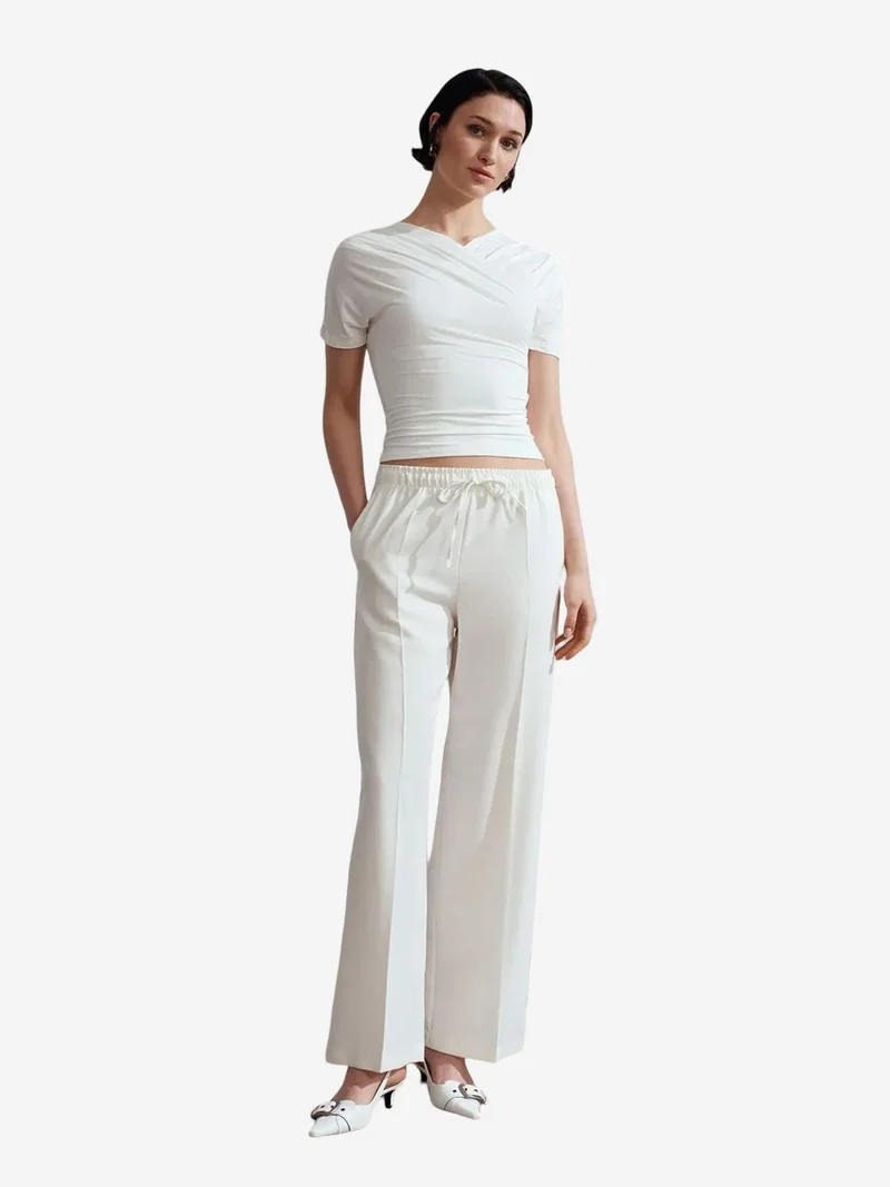 Dilvin DILVIN Wide Leg Pull-On Trousers