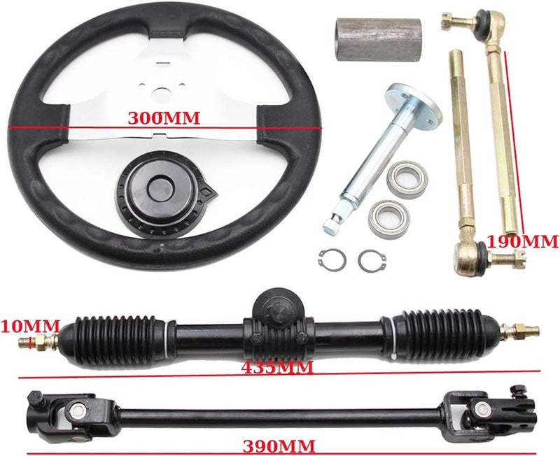 PRO BAT 300mm Steering Wheel Kit with Gear Rack Pinion - Image 3