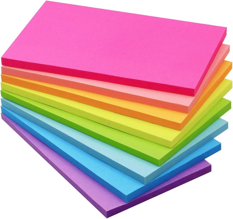 Winner Aura Sticky Notes 3x5 inch Bright Colors Self-Stick Pads 8 Packs 400 Sheets - Image 1