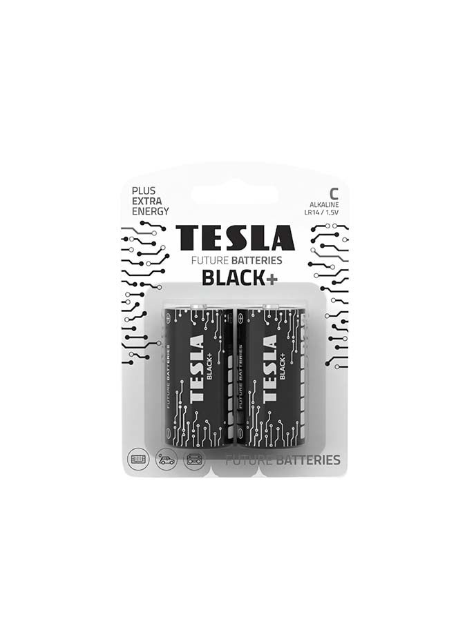 TESLA BATTERIES  C BLACK+ ALKALINE  LR14 1.5 2pcs - Image 1