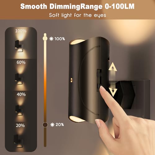 Aora Night Light, Plug-in Wall Mount with Dusk to Dawn Sensor, Set of 2, Black - Image 4