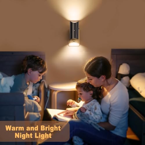 Aora Night Light, Plug-in Wall Mount with Dusk to Dawn Sensor, Set of 2, Black - Image 5