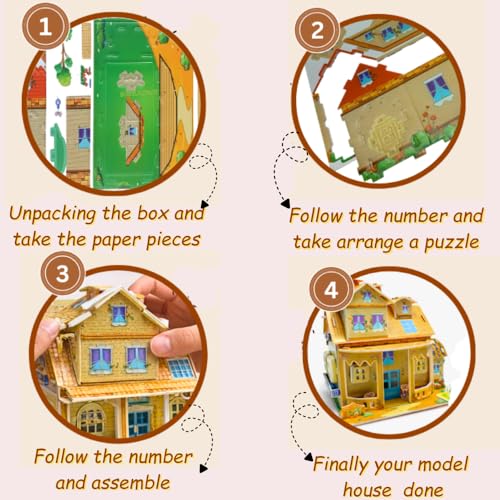 DIY Miniature House Kit for Kids (Pack of 2 Mix Design) | Toy House Making Craft Set for Boys & Girls | Creative Mini House Building Kit | Educational Toy (Pack of 2 Mix Design) - Image 4