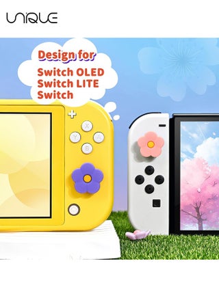 4 Pcs for Nintendo Switch Thumb Grips Cute Cartoon Anime Design Kawaii 3D Silicone Joystick Caps Joycon Controller Button Covers for Nintendo Switch/OLED/Switch Lite for Boys Girls Kids Teens - view 2