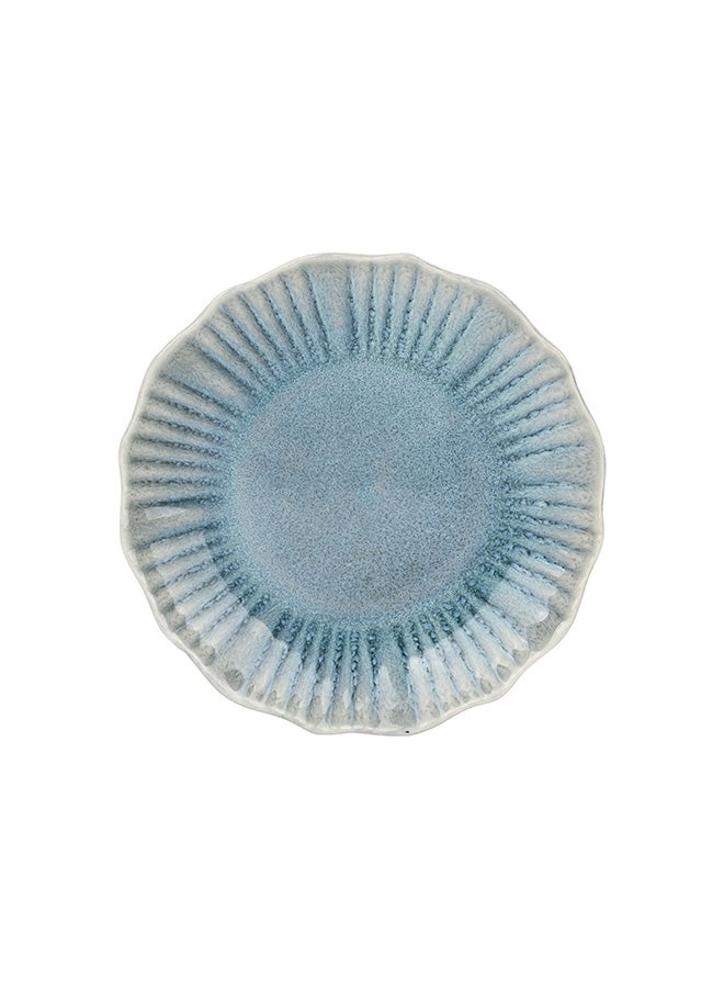 Ollieroo 12 piece Stoneware Dinnerware Set, Set for 4, Microwave & Dishwasher Safe, Beach House vibe, Glossy Multicolor Blue - Image 5