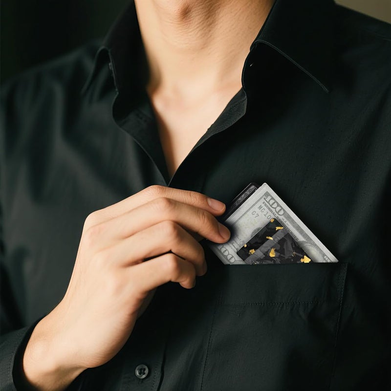 MONOCARBON Carbon-Fiber-Money-Clip-for-Men, Minimalist-Money-Holder for Cash, High Elastic Carbon-Fiber-Wallet, Slim and Durable - Image 2