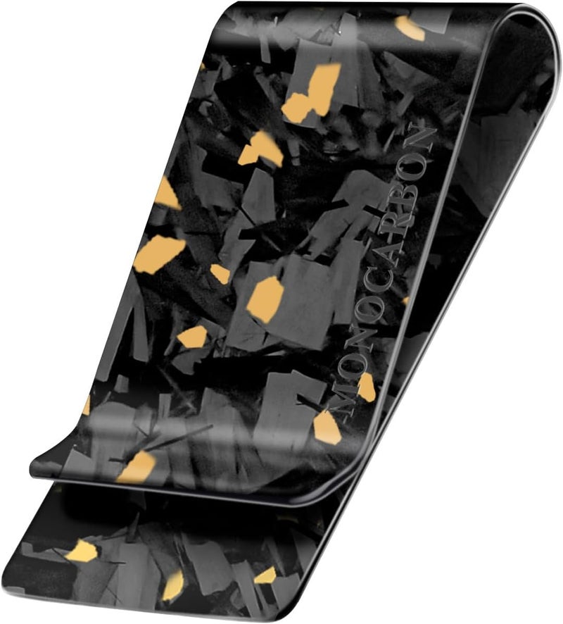 MONOCARBON Carbon-Fiber-Money-Clip-for-Men, Minimalist-Money-Holder for Cash, High Elastic Carbon-Fiber-Wallet, Slim and Durable - Image 1