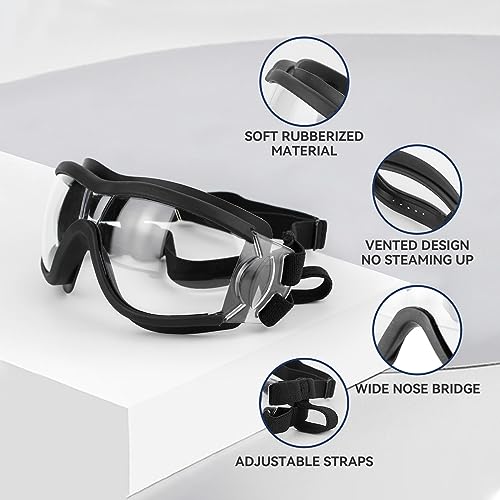 Billionchains Dog Goggles and Helmet Set Antidust UV Protection Sunglasses Durable Motorcycle Helmet With Ear Hole Adjustable Pet Glasses for Medium to Large DogsClear - Image 3