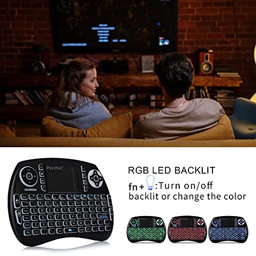 iPazzPort (Upgrade Mini Bluetooth Keyboard with Touchpad Handheld, Backlit Mini Wireless Keyboard with 2.4G USB Dongle for Android TV Box/FireStick/Laptop/PC 21SM - Image 4