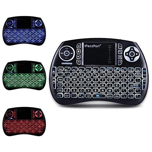 iPazzPort (Upgrade Mini Bluetooth Keyboard with Touchpad Handheld, Backlit Mini Wireless Keyboard with 2.4G USB Dongle for Android TV Box/FireStick/Laptop/PC 21SM - Image 1