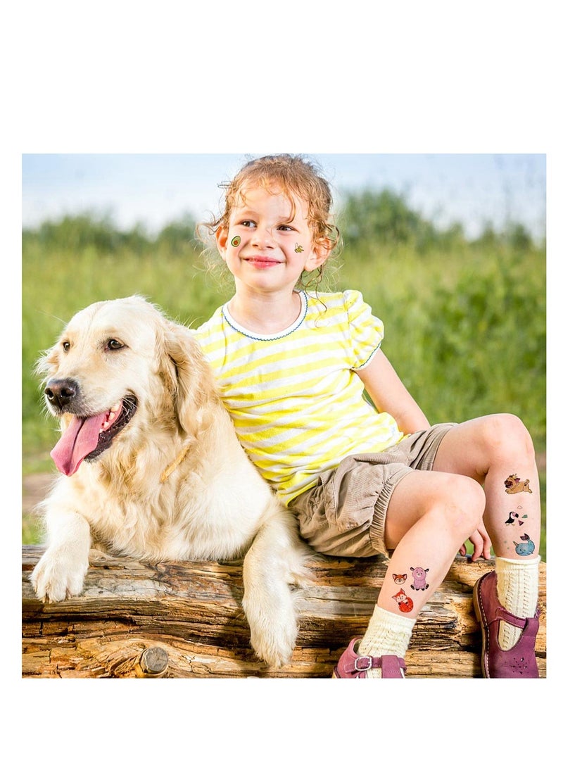 SYOSI Glitter Animal Tattoos Temporary, for Kids Girls and Boys Birthday Party Favor Supplies, Children Cartoon Waterproof Body Stickers, Unicorn/ Butterfly/ Mermaid Princess/ Candy Designs (12 Sheets) - Image 4