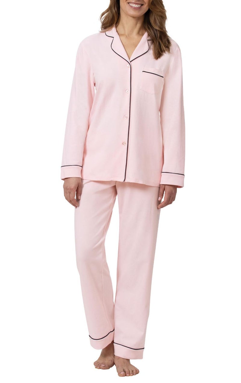 PajamaGram Womens Pajamas Set Soft Pink Pajamas for Women Pink L 1214