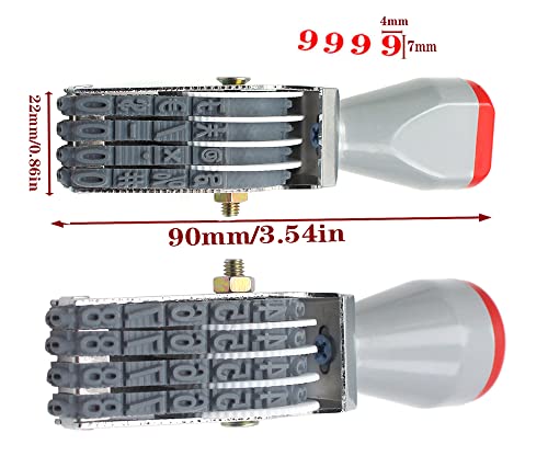 XIUXLI 4 Digit Rotating Number Stamps,Adjustable Rubber Changeable Number Stamps Numerical Stamp Multi- Functional Creative Price Tag Stamp Symbol Business Stamp(2pcs) - Image 2
