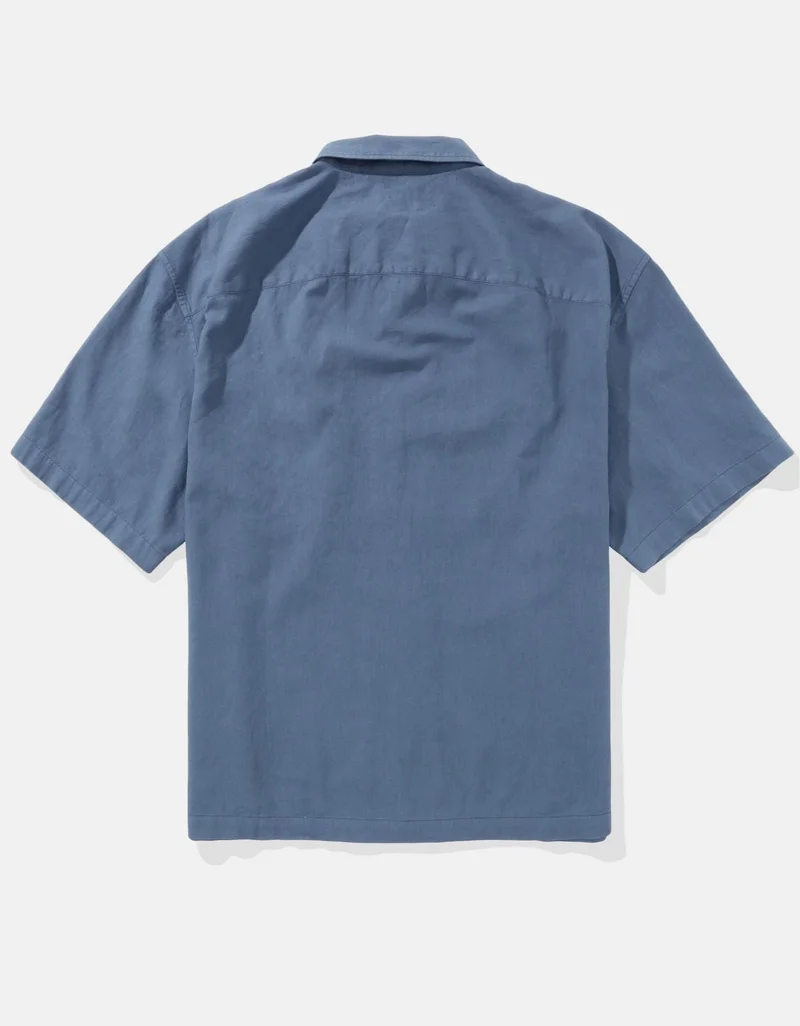 American Eagle  AE Poolside Linen-Blend Button-Up Shirt for Men | Best Price UAE