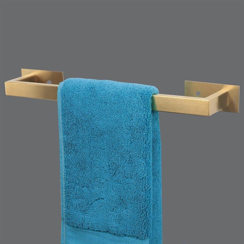 Vanloory Bathroom Towel Bar Self Adhesive No Drilling Towel Rack Easy to InstallHand Towel Holder Made of Premium Stainless Steel Sticky on Hand Towel Hanger for Kitchen Toilet16IN Gold