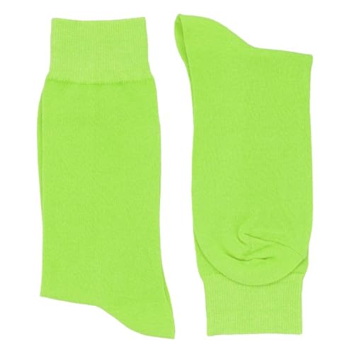 tiemart Men's Socks, One Pair (Hot Lime Solid) - Image 2