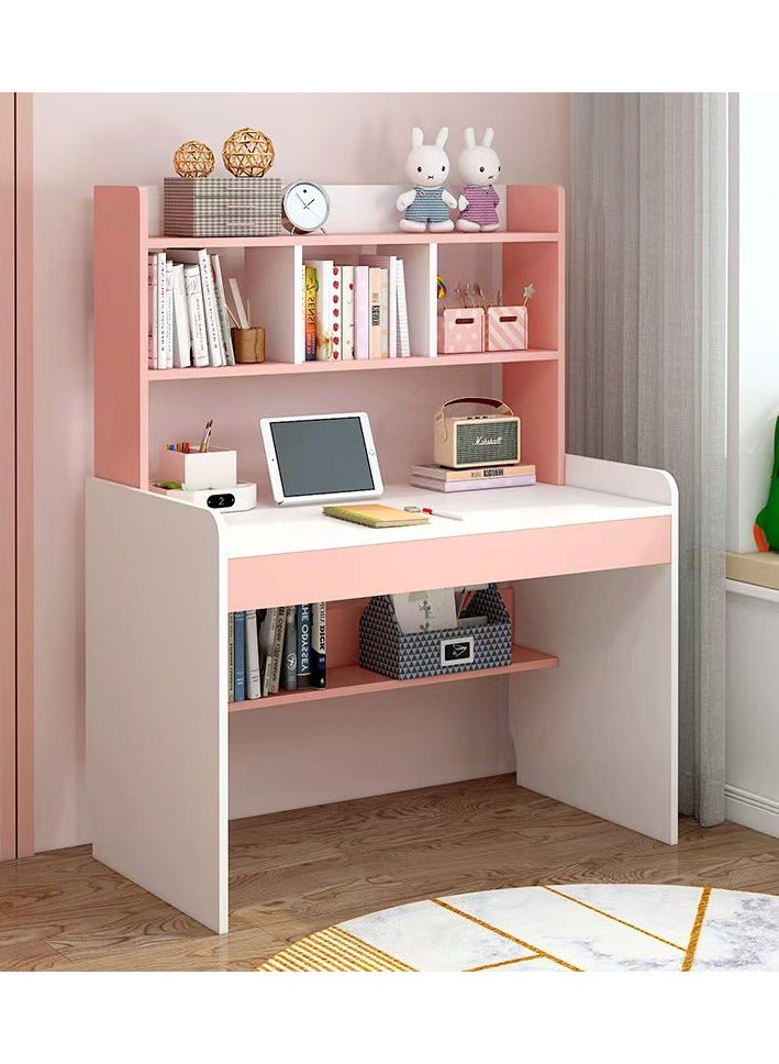 Computer Desk, Home Office Desk, Kids Desk, 100CM Kids Study Table, Gaming Desk, Laptop PC Table, Student Writing Desks Workstation, Children Reading Activity Desk, Girls Makeup Vanity Desk Pink
