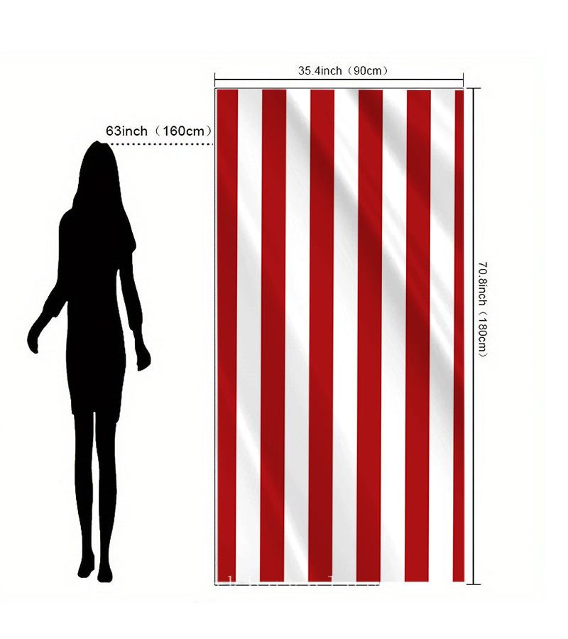 Light Yellow Striped Microfiber Beach Towel 70x150cm Quick Dry Soft Absorbent for Pool Swimming Travel - Image 3