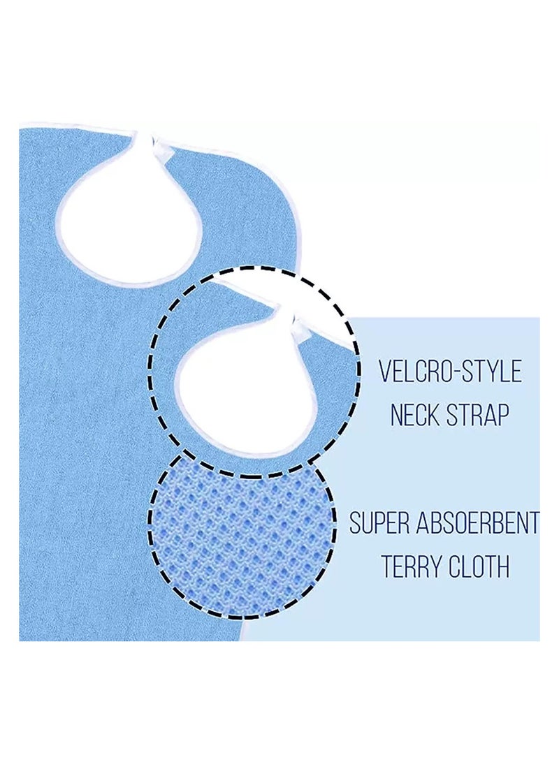 Waterproof Adjustable Elderly Care Bib with Food Catcher Pocket - Reusable Feeding Aid & Rehabilitation Bib for Adults - Image 1