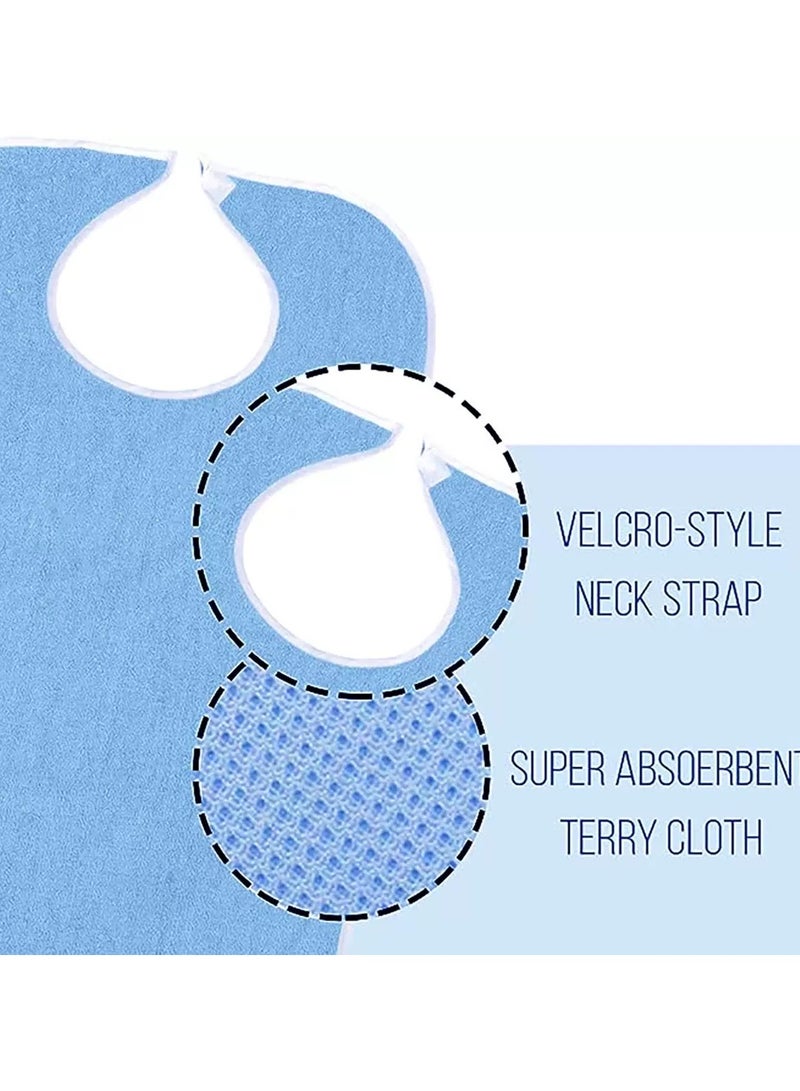 Waterproof Adjustable Elderly Care Bib with Food Catcher Pocket - Reusable Feeding Aid & Rehabilitation Bib for Adults - Image 5