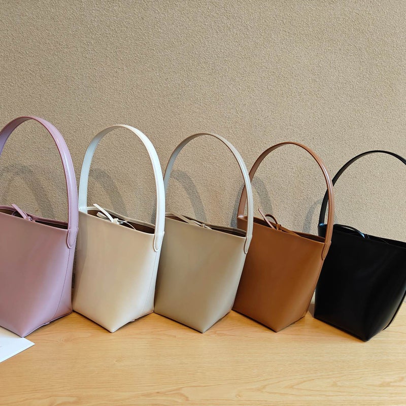 Bucket Bag Genuine Leather Underarm Bag High-End Shoulder Bag Trendy Ladies Casual Easiest For Match Commuting Bag Manufacturer - Image 5