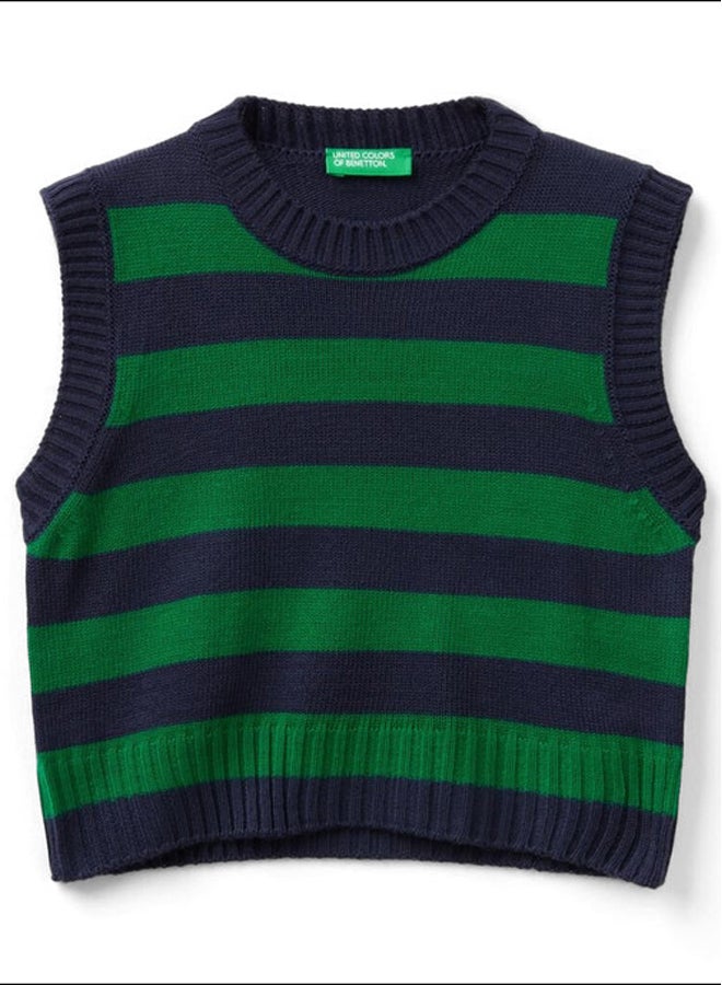 Benetton TWO-TONE STRIPED VEST  - Image 2