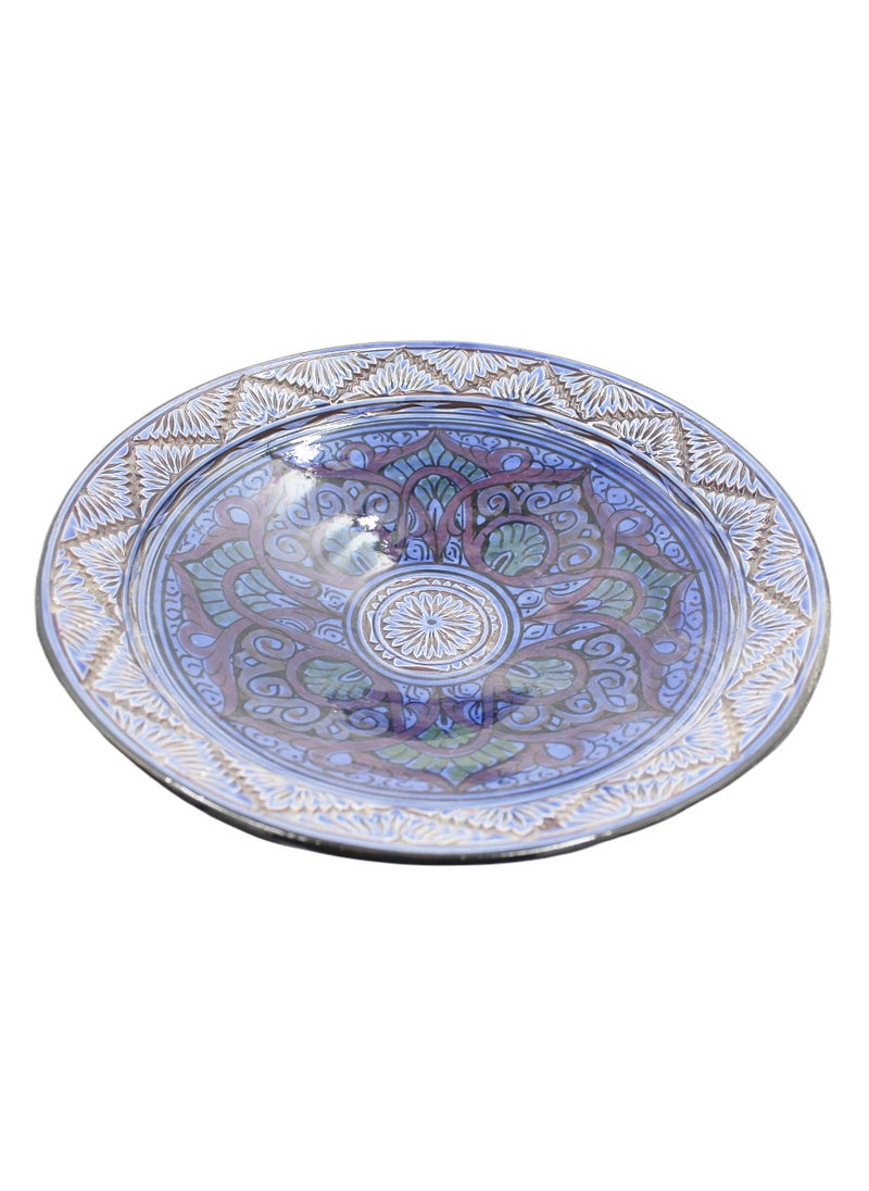 Antique Museum - Moroccan Handmade Hand Painted Display Plate Carving Work 36 X 8 cm - Image 1