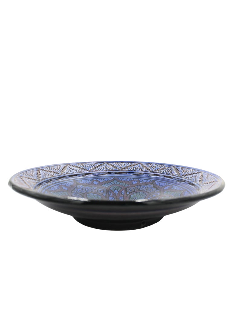 Antique Museum - Moroccan Handmade Hand Painted Display Plate Carving Work 36 X 8 cm - Image 1