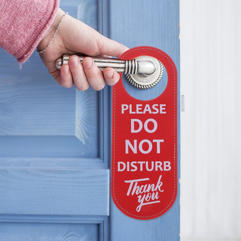 2pcs Do Not Disturb Door Sign Please Knock Room Sign Door Knob Sign Double Sided Door Hanger Sign - Image 3