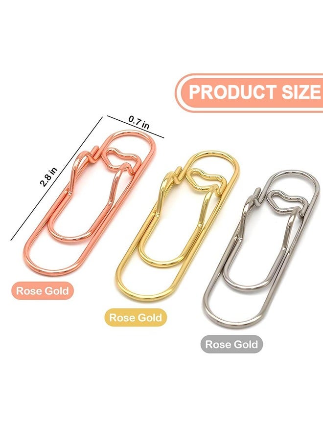 15Pcs Pen Holder for Notebook, Metal Pen Clips with Heart, Lovely Paper Clip Holder, Multifunctional Cute Journal Paperclips Large Size, Pencil Holder for Office School Supplies - Image 2
