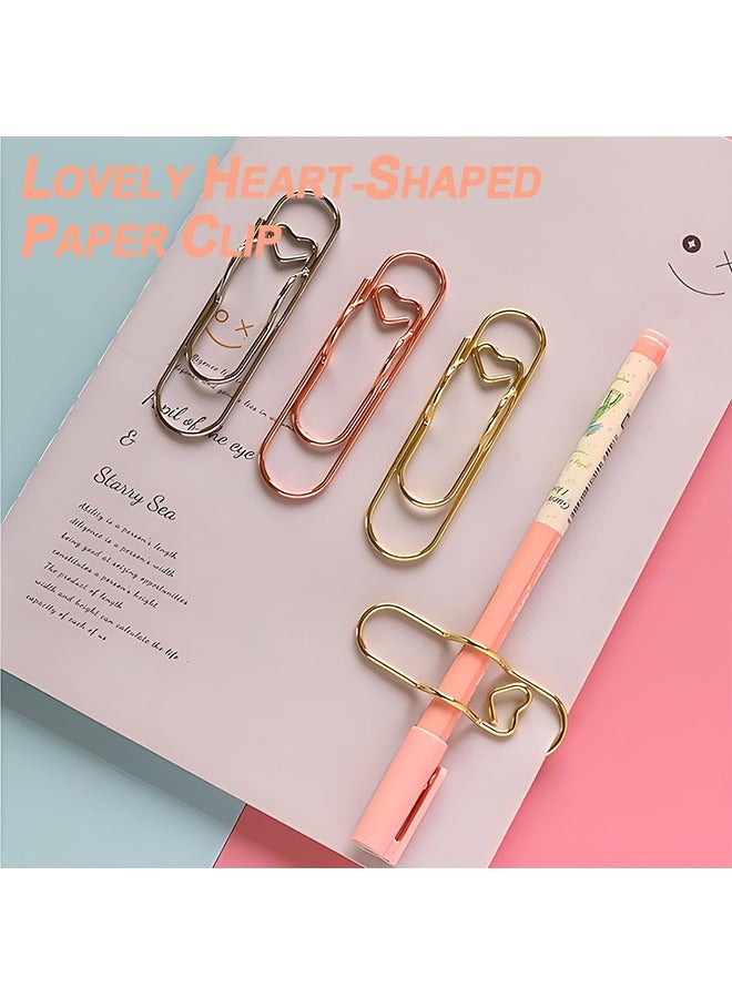 15Pcs Pen Holder for Notebook, Metal Pen Clips with Heart, Lovely Paper Clip Holder, Multifunctional Cute Journal Paperclips Large Size, Pencil Holder for Office School Supplies - Image 5