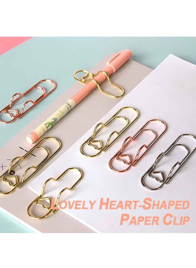 15Pcs Pen Holder for Notebook, Metal Pen Clips with Heart, Lovely Paper Clip Holder, Multifunctional Cute Journal Paperclips Large Size, Pencil Holder for Office School Supplies - Image 4