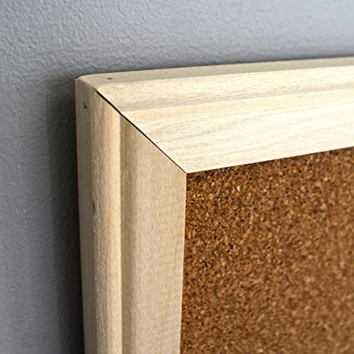 Flipside Products 18" x 24" (1.5' x 2') Cork Bulletin Board, Natural Wood Framed, Message and Vision Board, Memo Pin, Hanging Wall Mounted - Image 2
