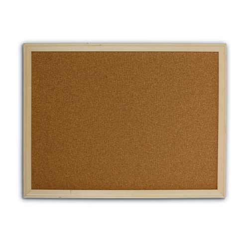 Flipside Products 18" x 24" (1.5' x 2') Cork Bulletin Board, Natural Wood Framed, Message and Vision Board, Memo Pin, Hanging Wall Mounted - Image 1