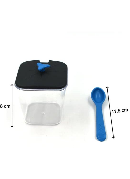 Brownell Multipurpose Storage And Container Unbreakable Transparent Body Condiment Set for Mukhwas, Masala, Pickle Tray Set with Spoons
