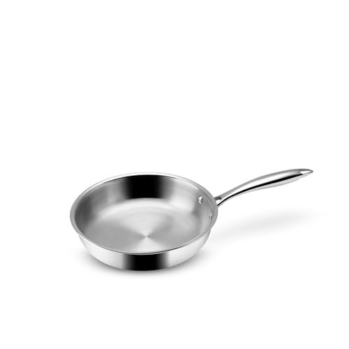 VAYA Hautechef Triply Frying Pan 20cm, Stainless Steel Tri Ply Induction Fry Pan, Even Heat Distribution, Easy to Clean, Durable Cookware - Image 1