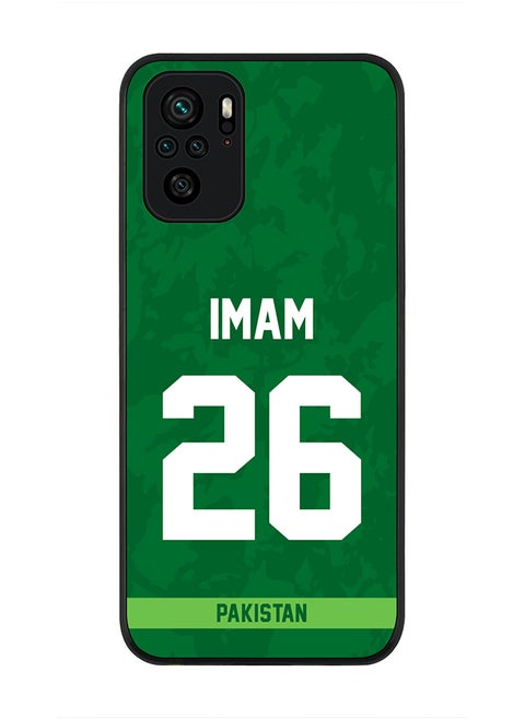 Rugged Black Edge Case for Redmi Note 10S / Redmi Note 10 4G, Slim fit Soft Case Flexible thin Cover - Player Name - Imam-ul-Haq, Jersey Number- 26