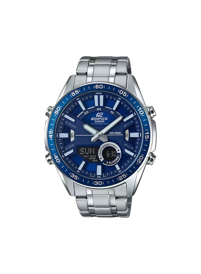 Casio Edifice EFV-C100D-2AVDF Men’s Analog-Digital Watch, Blue Dial, Stainless Steel Band, 10-Year Battery, 100M Water Resistant - Image 1