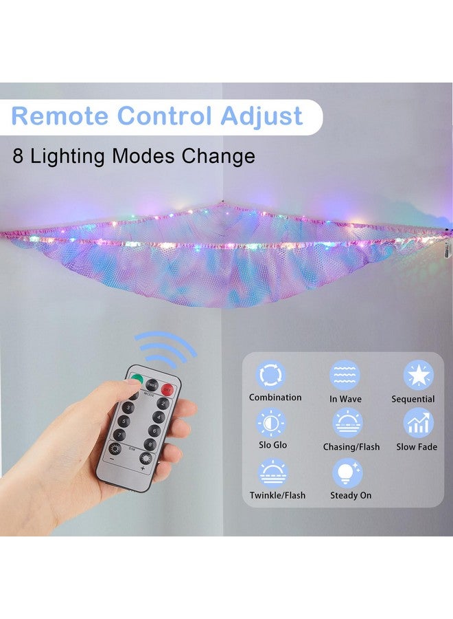 Basumee Stuffed Animals Net Or Hammock With Led Light Hanging Toy Net Hammock For Stuffed Animals Storage Stuff Animals Hammocks For Nursery Kids Room With Remote Control 8 Kinds Of Lights(Pack Of 1) - Image 2