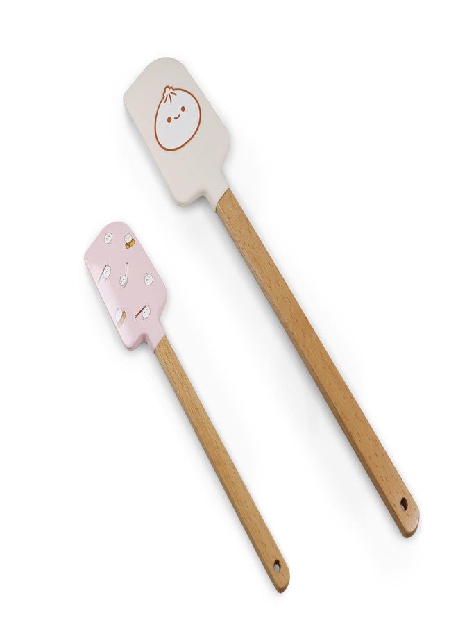 Handstand Kitchen Smoko Lil B Dumpling Kawaii Spatula Set with Silicone Scraper and Wooden Handle - Image 2
