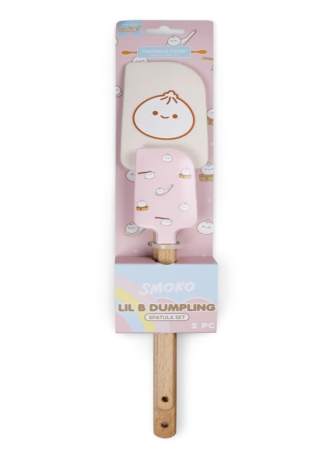 Handstand Kitchen Smoko Lil B Dumpling Kawaii Spatula Set with Silicone Scraper and Wooden Handle - Image 1