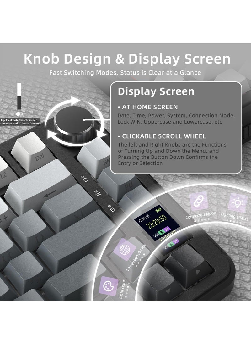 Attack Shark X85Pro Game Mechanical Keyboard Three Mode RGB Bluetooth Wireless Customization Hot Plug With Display Screen Office - Image 5