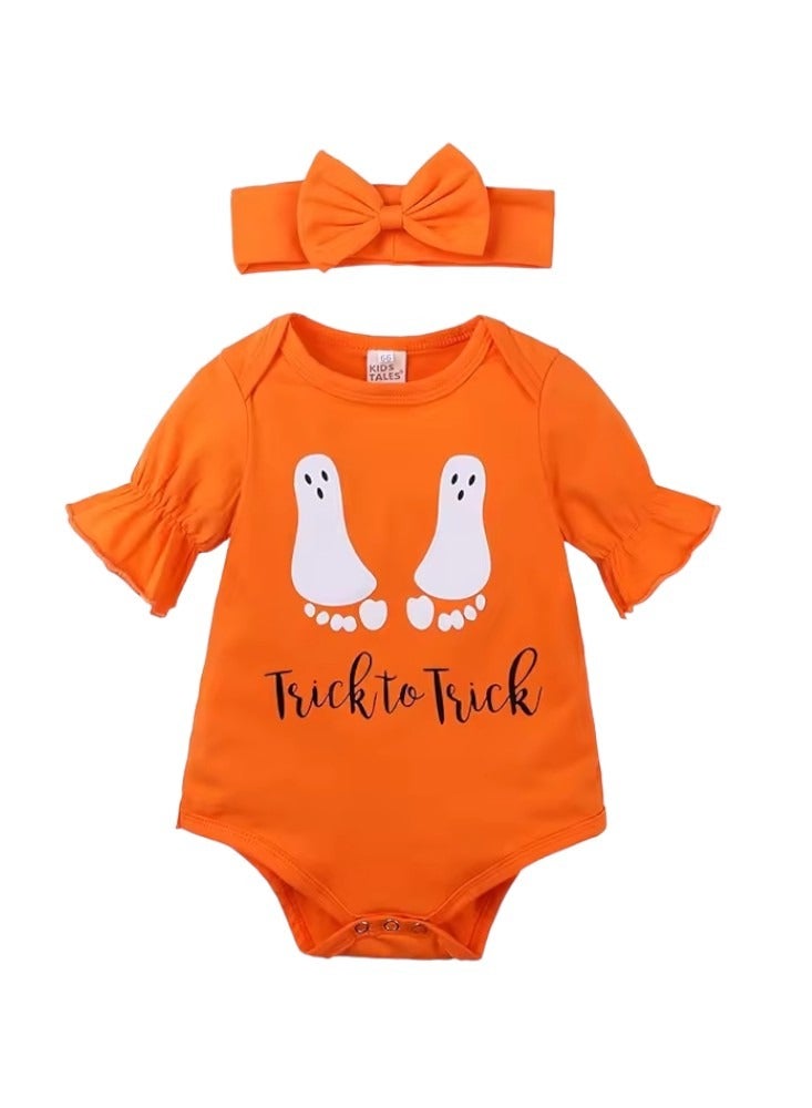 Doodle Kiddo Baby's First Halloween Romper Costume with Headband - Image 1
